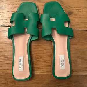 Steven by Steve Madden Emerald Green Slide Sandals